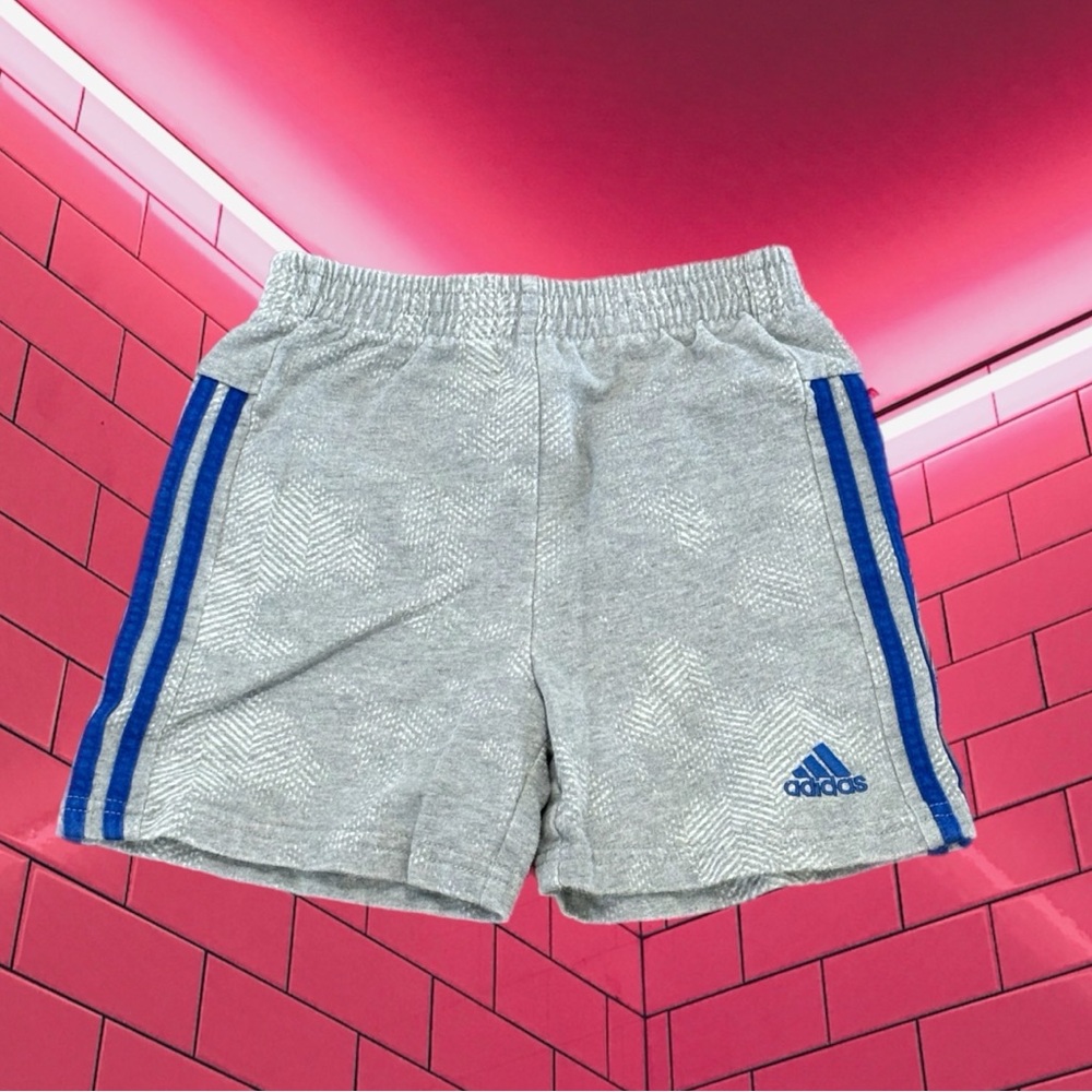 Adidas Kids Gray Shorts with Blue Stripes Size 24M